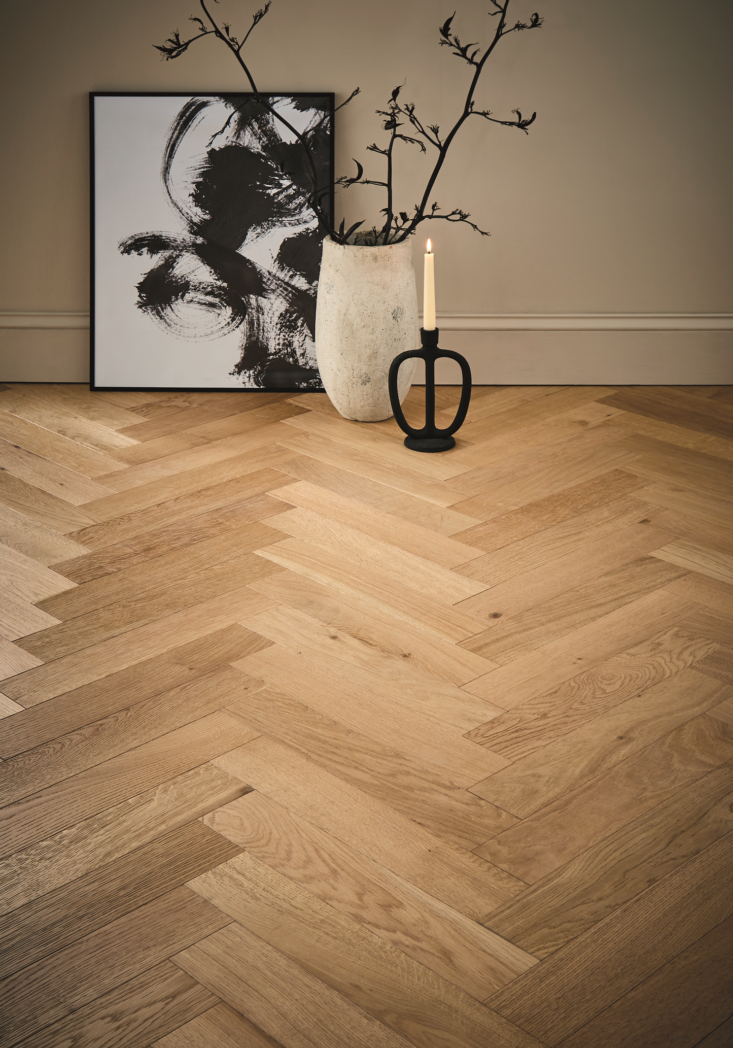 Nanzen Oak Engineered Parquet Sample. Atkinson & Kirby